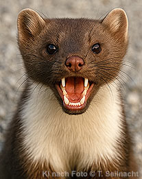 Steinmarder Frontalansicht